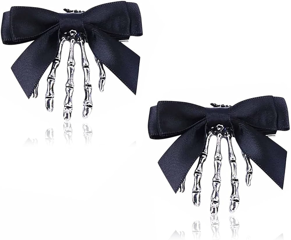 Utavu 2pcs Skeleton Hair Clip Claw Skeleton Hand Hair Clip Bone Clips Spooky Skull Goth Hair Clip... | Amazon (US)