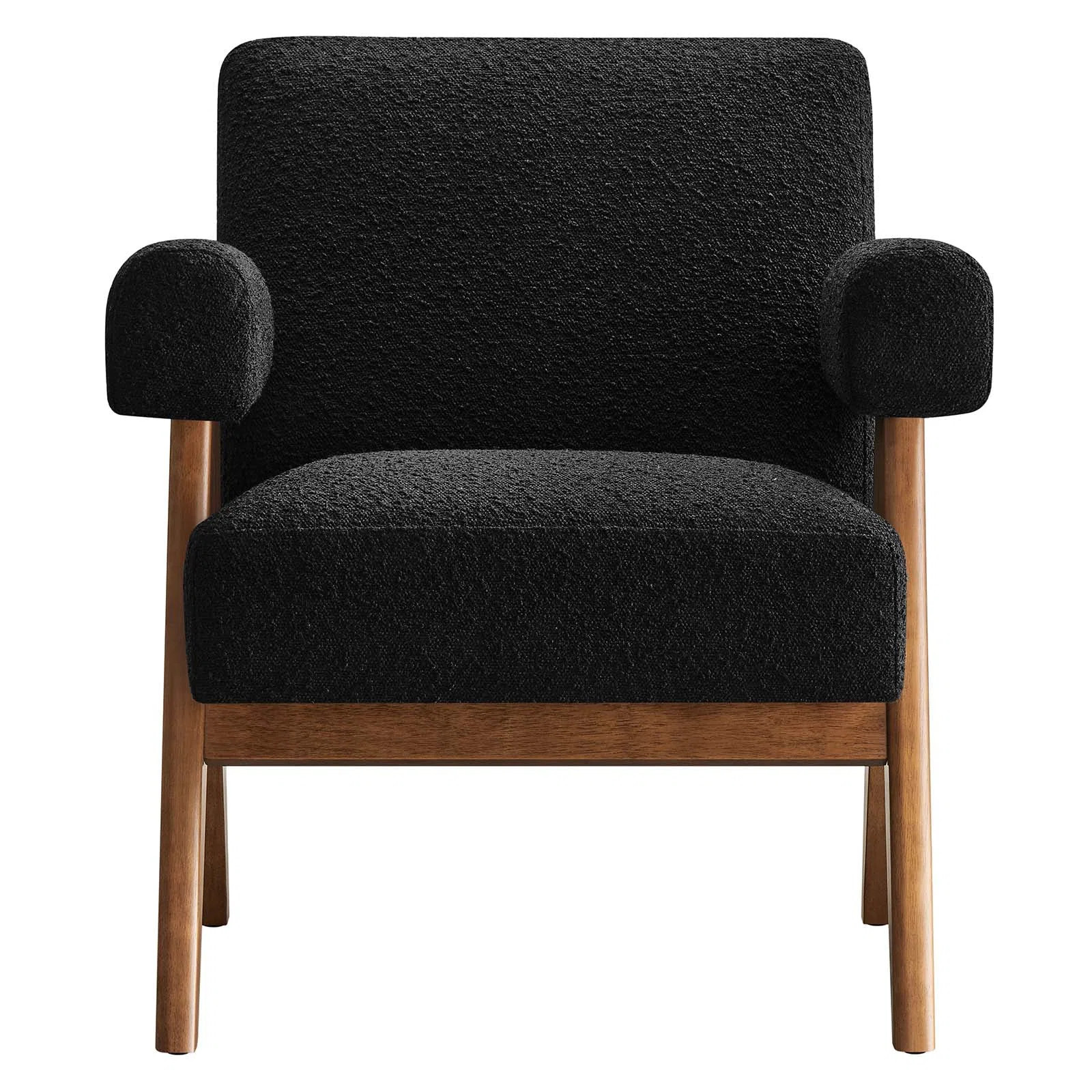 Lyra Boucle Fabric Armchair in Black | Wayfair North America