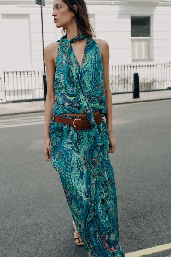PRINTED BELTED SKIRT | Zara US