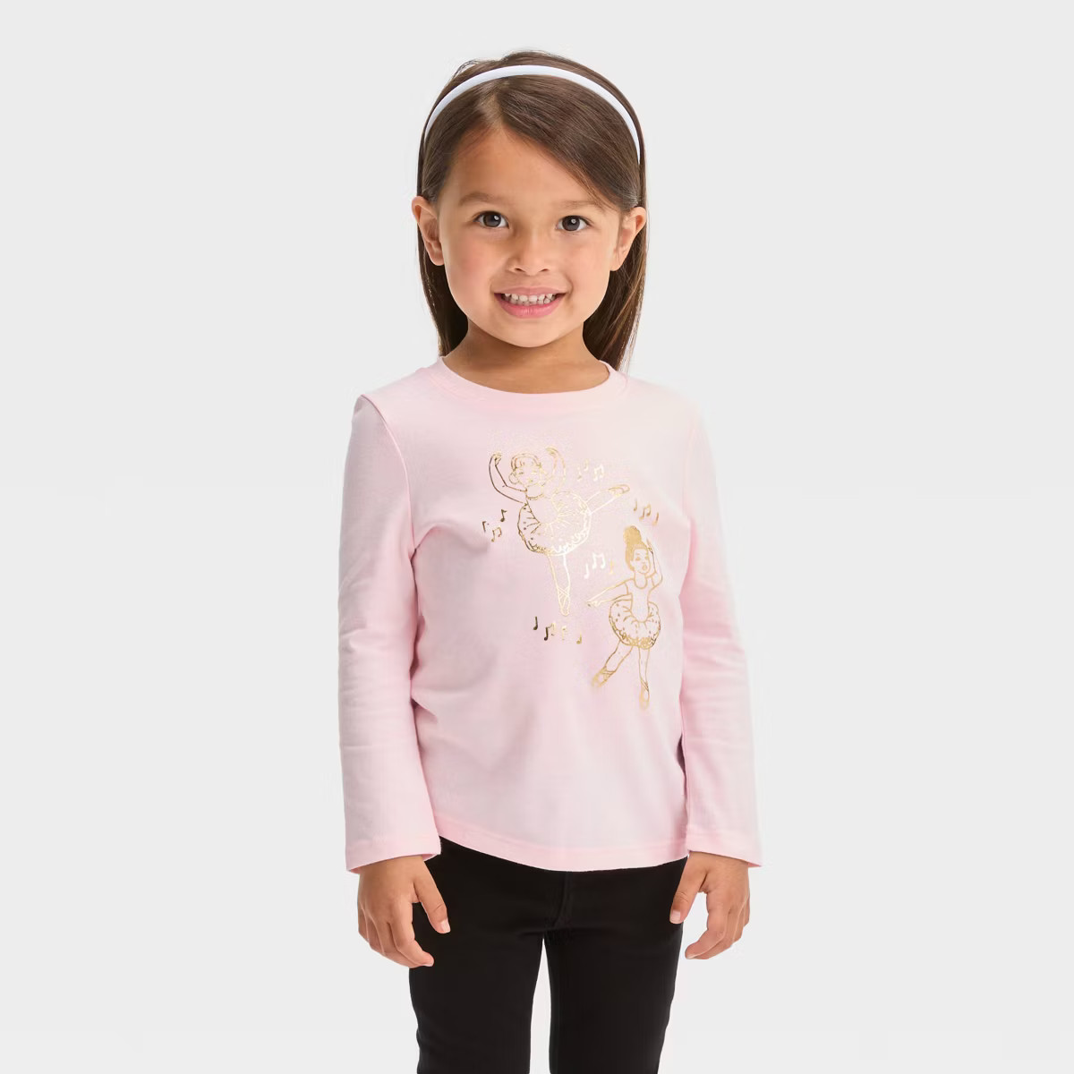 Toddler 'Dancers' Long Sleeve T-Shirt - Cat & Jack™ Light Pink | Target