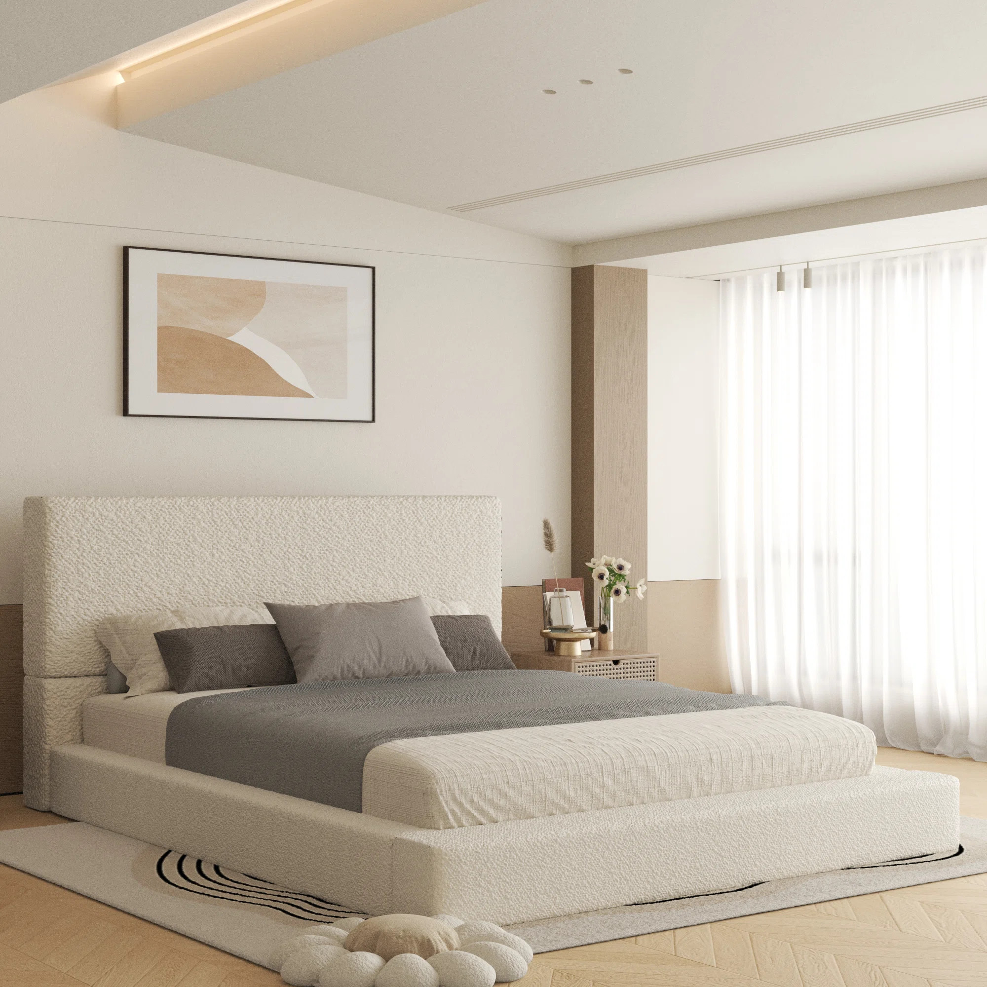 Haden Boucle Platform Bed Frame | Wayfair North America