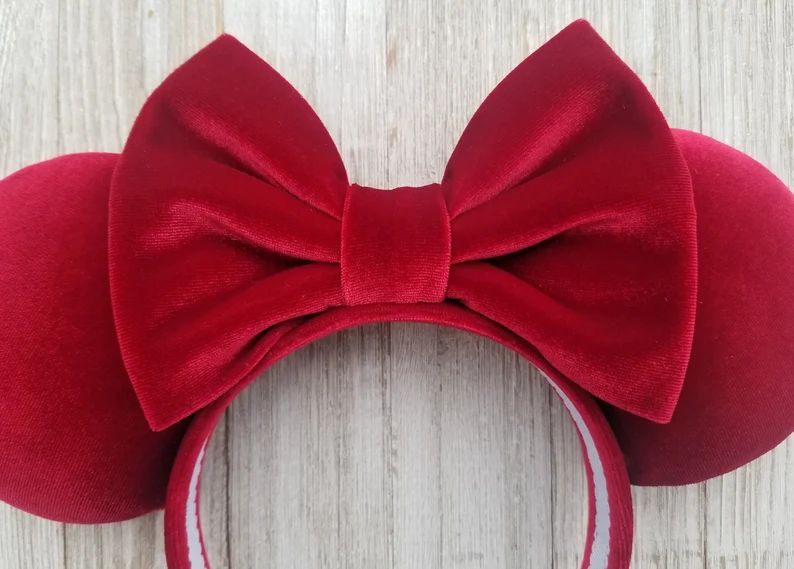 Red Velvet Minnie Ears Holiday Minnie Ears Christmas Minnie - Etsy | Etsy (US)