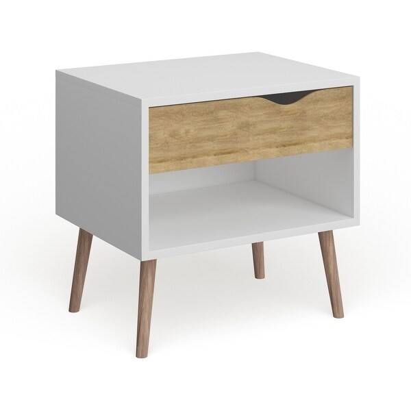 Carson Carrington Hjo 1-drawer Nightstand - White/Oak Structure | Bed Bath & Beyond