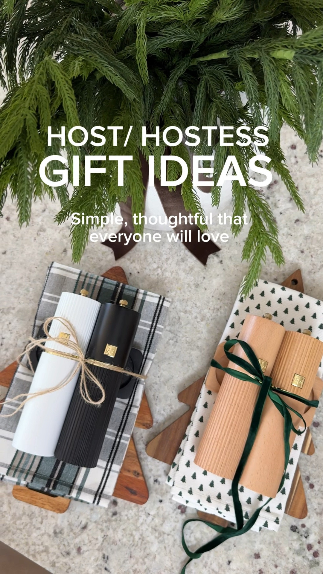 HOST/HOSTESS GIFT ideas that everyone would love. Salt and pepper mills, Christmas tree cutting board, kitchen towels 

#LTKHome #LTKGiftGuide #LTKWatchNow