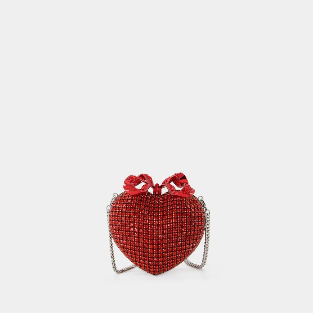 Self-Portrait Embellished Heart Clutch Bag | Cettire Global