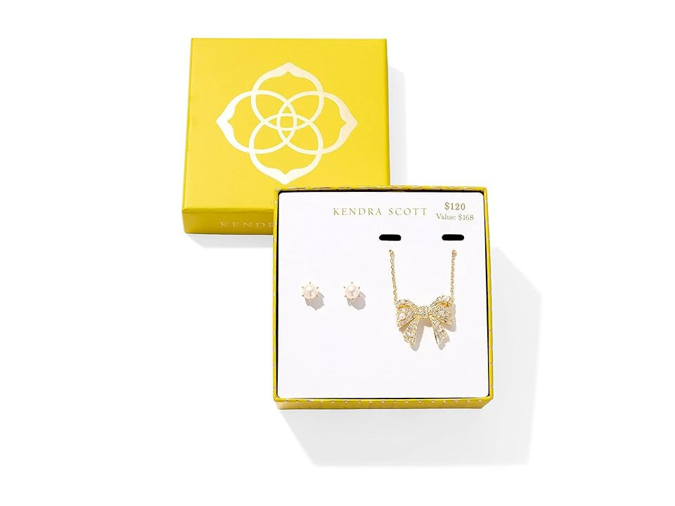 Kendra Scott Krista Bow Ashton Gift Set Women's Necklace Gold White Mix | Zappos