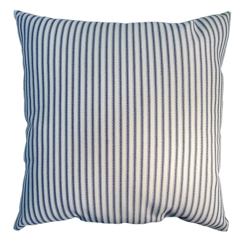 Navy Blue Ticking Striped Oversized Outdoor Throw Pillow, 20" | At Home