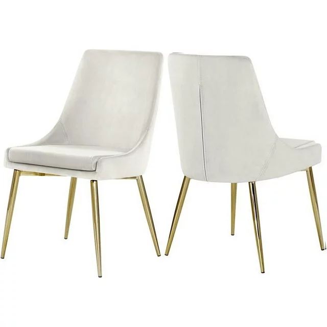 Meridian Furniture Karina Cream Velvet Dining Chair (Set of 2) | Walmart (US)