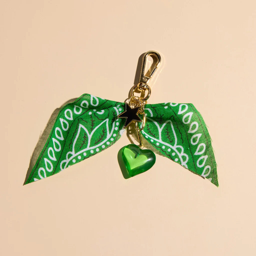 Kelly Green Bandana Bag Charm | Nickel and Suede