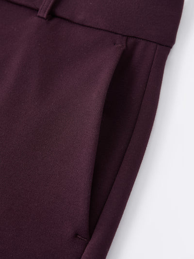 Stretch Ponte High Rise Straight Leg Pintuck Trousers | OGLmove