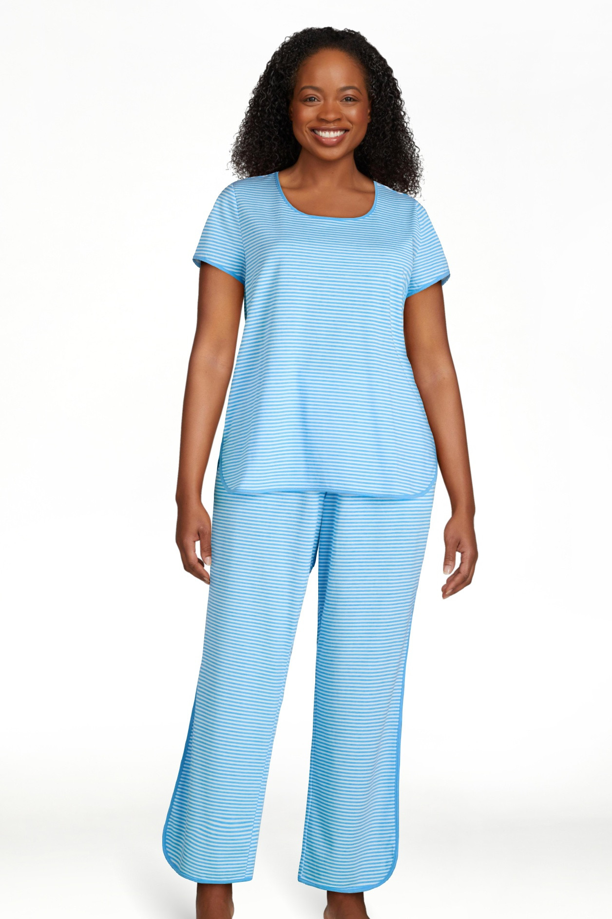 Joyspun Women's and Women’s Plus Lightweight Sleep Tee and Pants Set, 2-Piece, Sizes XS to 3X | Walmart (US)