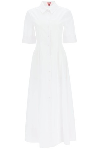 STAUD JOAN MAXI POPLIN DRESS 8 White Cotton | Residenza725 US