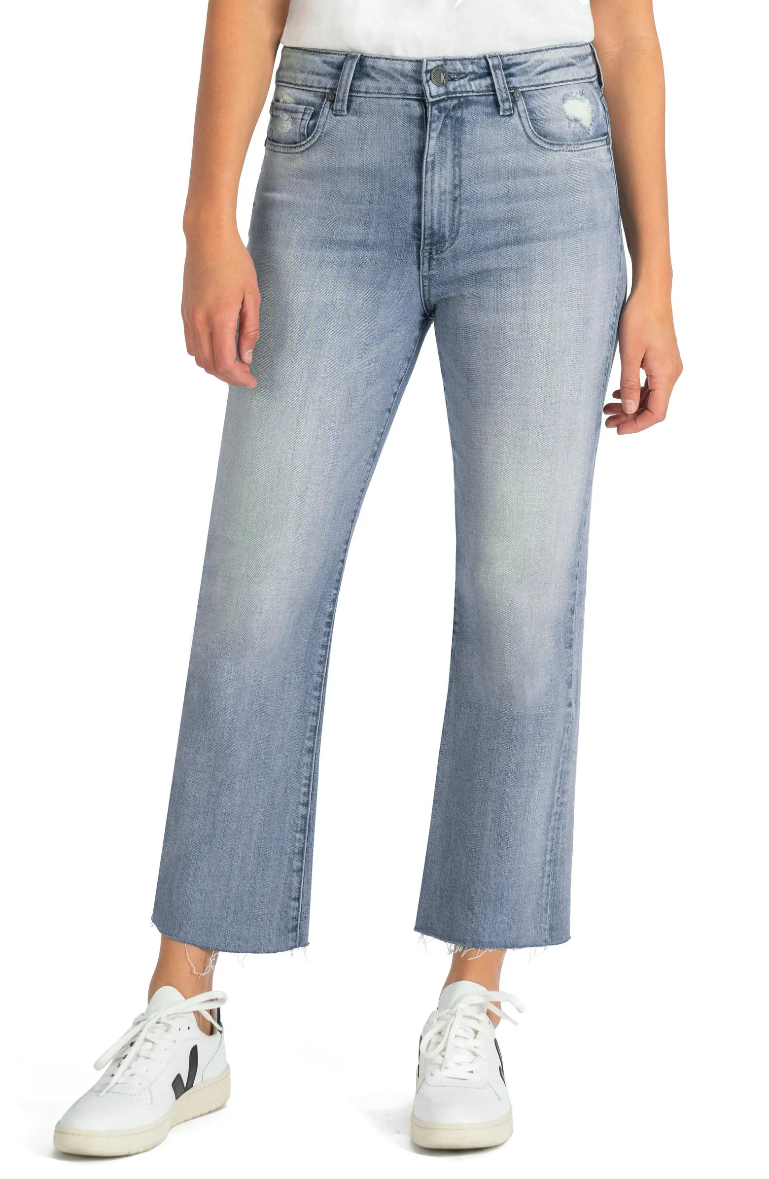 Kelsey High Waist Raw Hem Kick Flare Jeans | Nordstrom