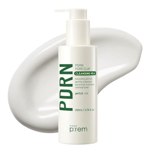 MAKE P:REM PDRN Pore Clay Cleansing Milk, Hydrating Gentle Face Wash for Sensitive Skin, Korean Face Wash, Milky Cleanser, 6.76 fl.oz. (200ml) | Amazon (US)