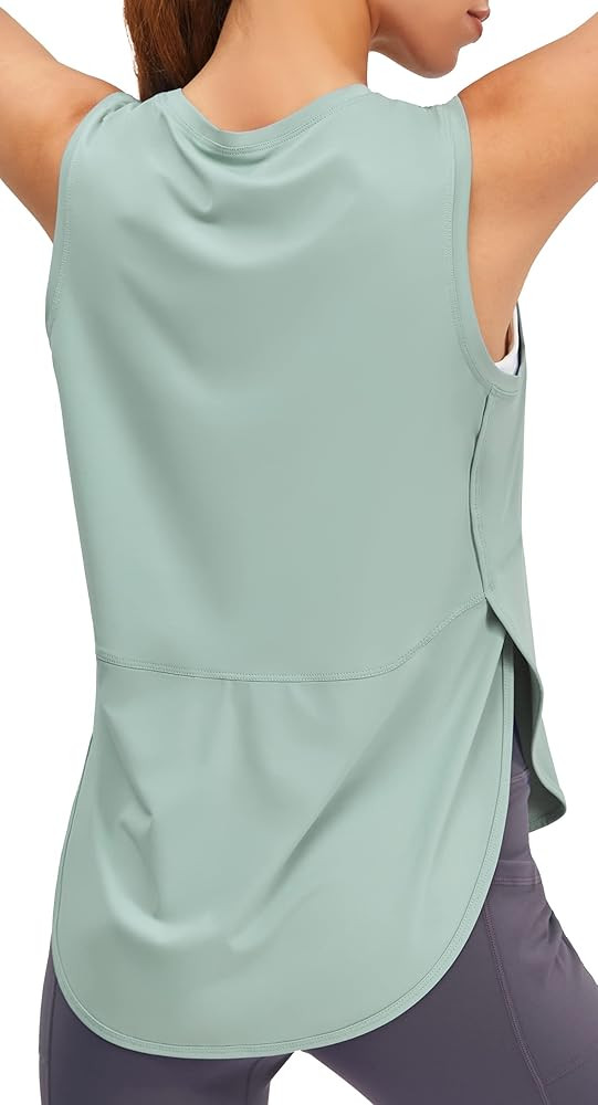 Ice Silk Workout Tank Tops for Women Cool-Dry Sleeveless Loose Fit Yoga Shirts Long Athletic Tops... | Amazon (US)