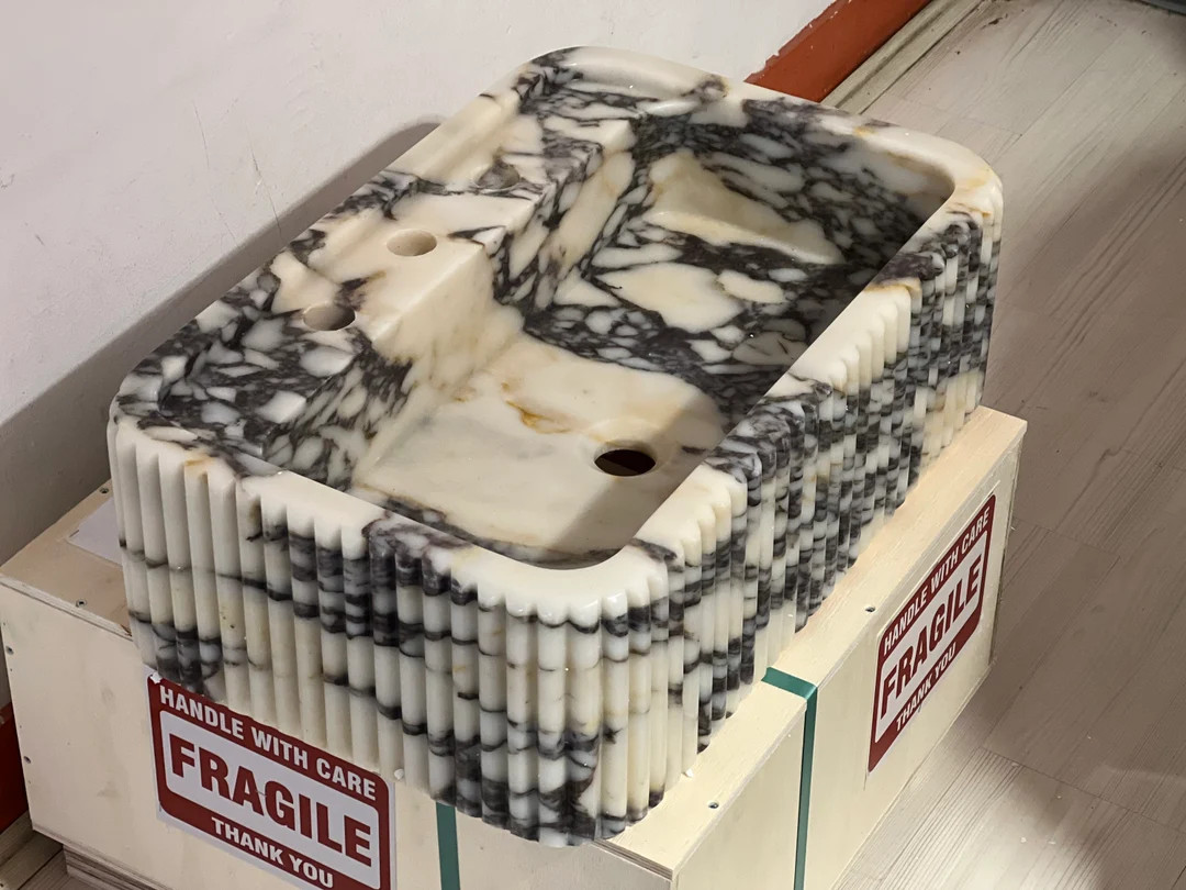 Calacatta Viola Marble Sink Violet sink Monet Sink Vagli Sink Marble Sink Desing Violet Marble si... | Etsy (US)