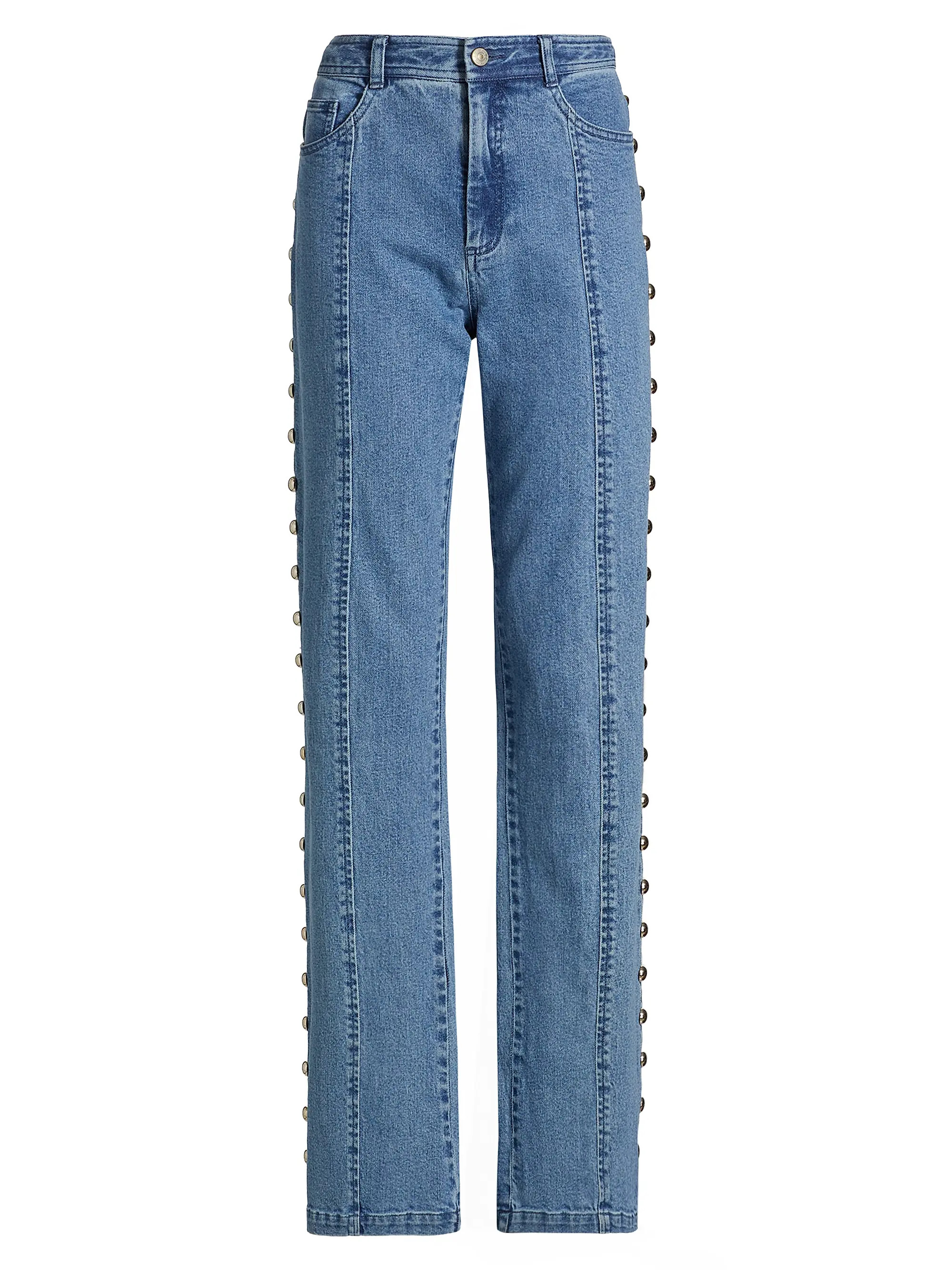 Cinq à Sept Shailene Studded Flare Jeans | Saks Fifth Avenue | Saks Fifth Avenue