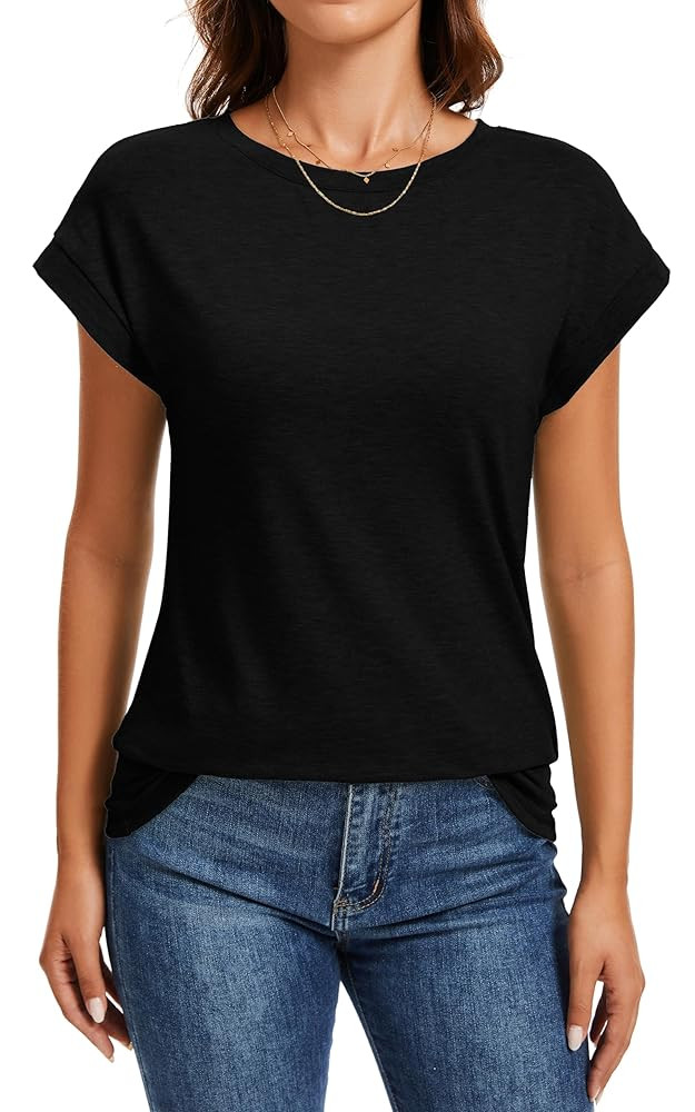 Womens Summer Tops Going Out Workout Outfits Spring T Shirts Business Casual Dressy Fashion Trend... | Amazon (US)