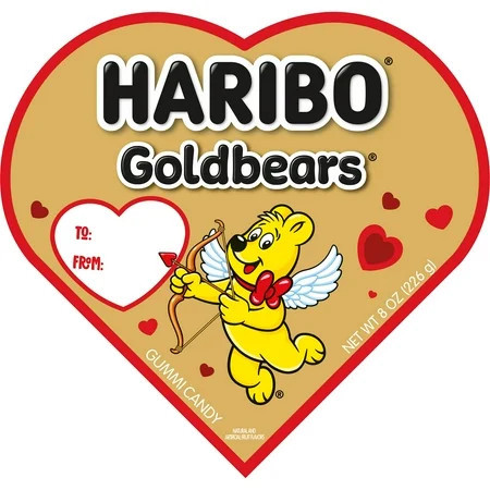 HARIBO Gummies Goldbears Valentines Assorted Fruit Flavor Gummy Candy, 8oz, Heart Gift Box | Walmart (US)