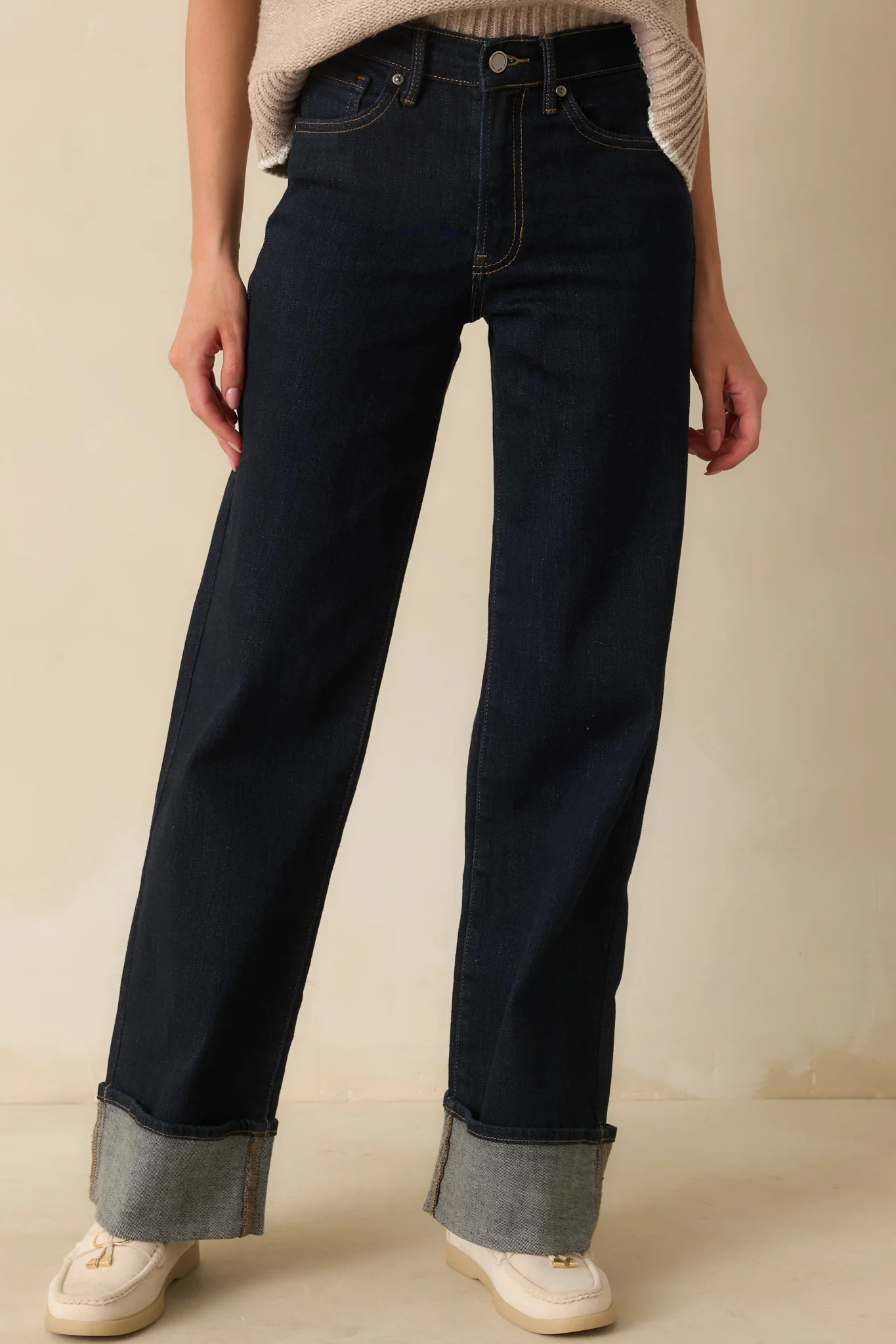 Best Intentions Dark Wash Wide Leg Jeans 29 / Blue | Red Dress