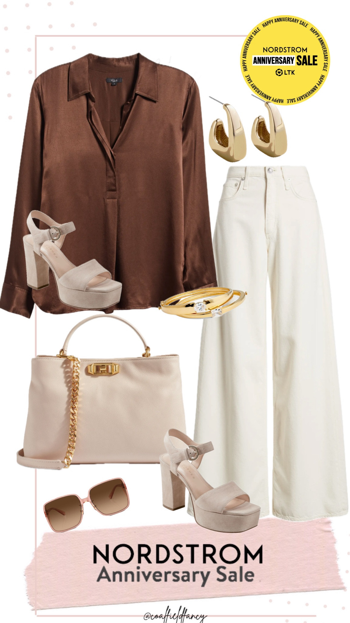 Nordstrom Anniversary Ssle
Wide leg trousers
Silk blouse
Neutral bag 
Neutral platform shoes


#LTKFindsUnder100 #LTKOver40 #LTKxNSale