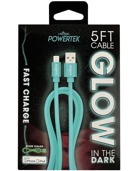 Liquipel Powertek Glow MFi Certified Charger Compatible for Apple iPhone, iPad, 5ft Cable, Lightn... | Amazon (US)