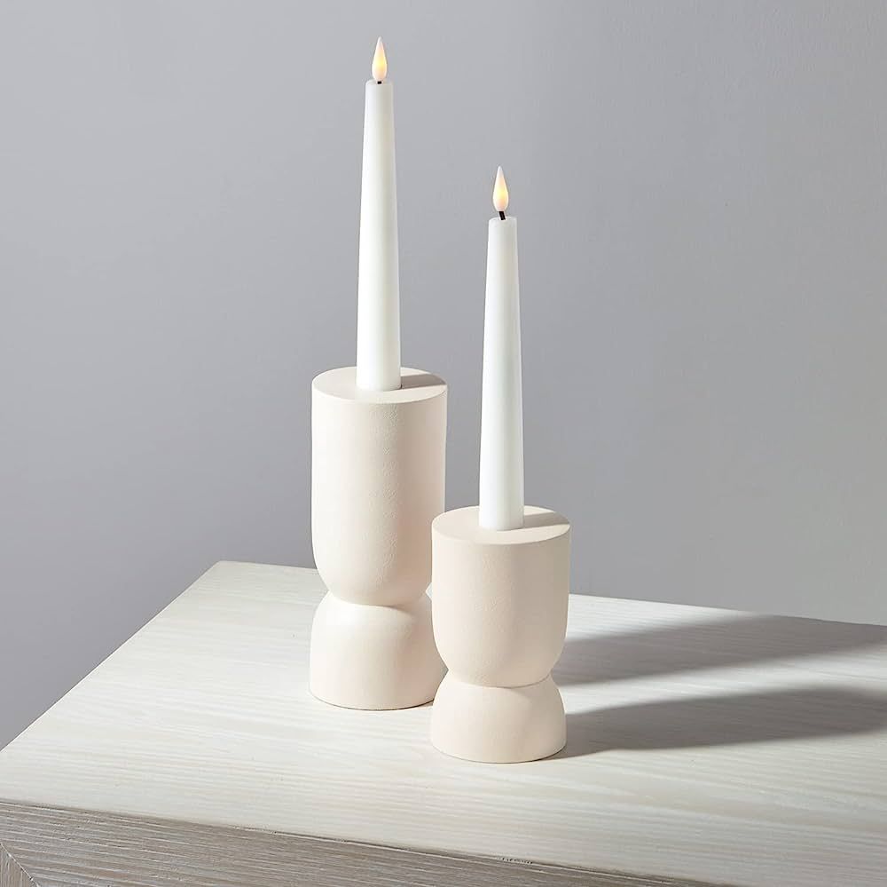 Modern Candle Holders for Taper Candlesticks - Set of 2, Chic Matte Finish, 4 and 6 Inch Tall, Ne... | Amazon (US)