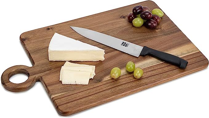 American Atelier Acacia Wood Cheese Board | Wooden Cutting Board & Serving Tray with Handle for C... | Amazon (US)