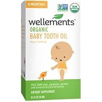 Wellements Organic Baby Tooth Oil for Teething, Free from Dyes, Parabens, Preservatives, 0.5 Fl oz | Amazon (US)