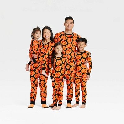 Kids' Halloween Pumpkin Matching Family Snug Fit Pajama Set - Hyde & EEK! Boutique™ Orange | Target