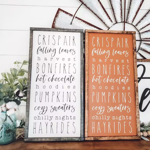 Fall Sign, Pumpkins Sign, Fall Decor, Fall Favorites Sign, Harvest, Bonfires, Hayrides, Wood Sign... | Etsy (US)