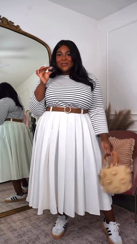 Walmart has been coming out with so many cute pieces perfect for spring vacation!

Top XXL 
Skirt - linked something similar 

Plus Size Fashion, Pleated Skirt Outfit, Nautical inspired Outfit

#LTKplussize #LTKfindsunder50 #LTKfindsunder100