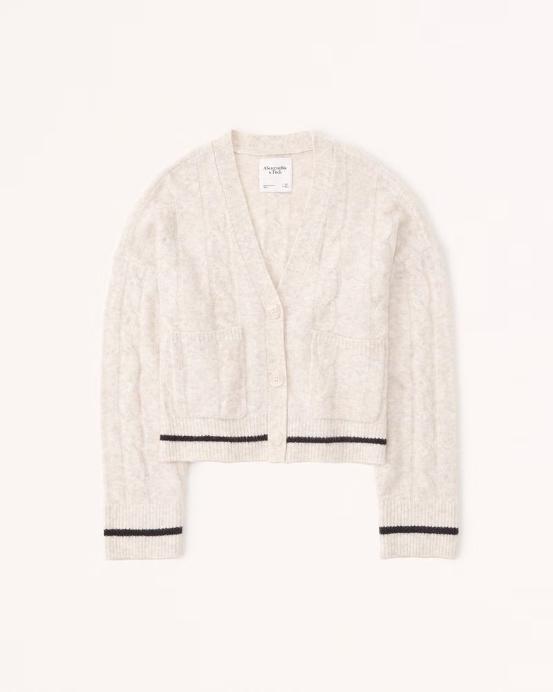 Women's Classic Tipped Cardigan | Women's Tops | Abercrombie.com | Abercrombie & Fitch (US)
