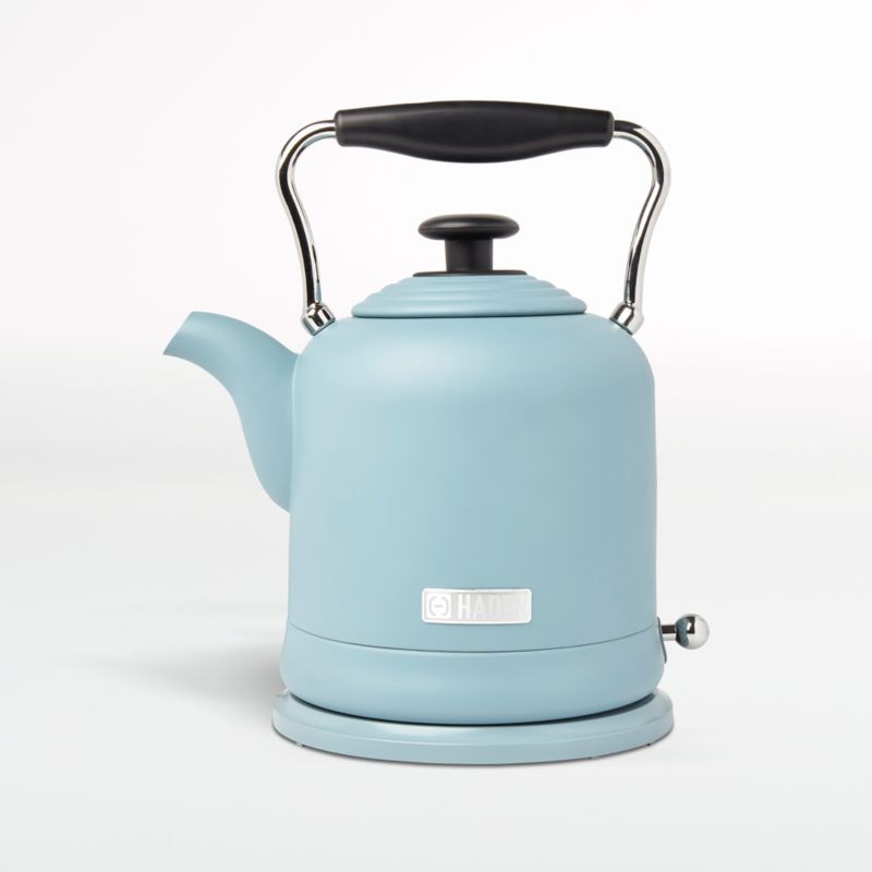 HADEN Highclere Pool Blue Electric Tea Kettle + Reviews | Crate & Barrel | Crate & Barrel