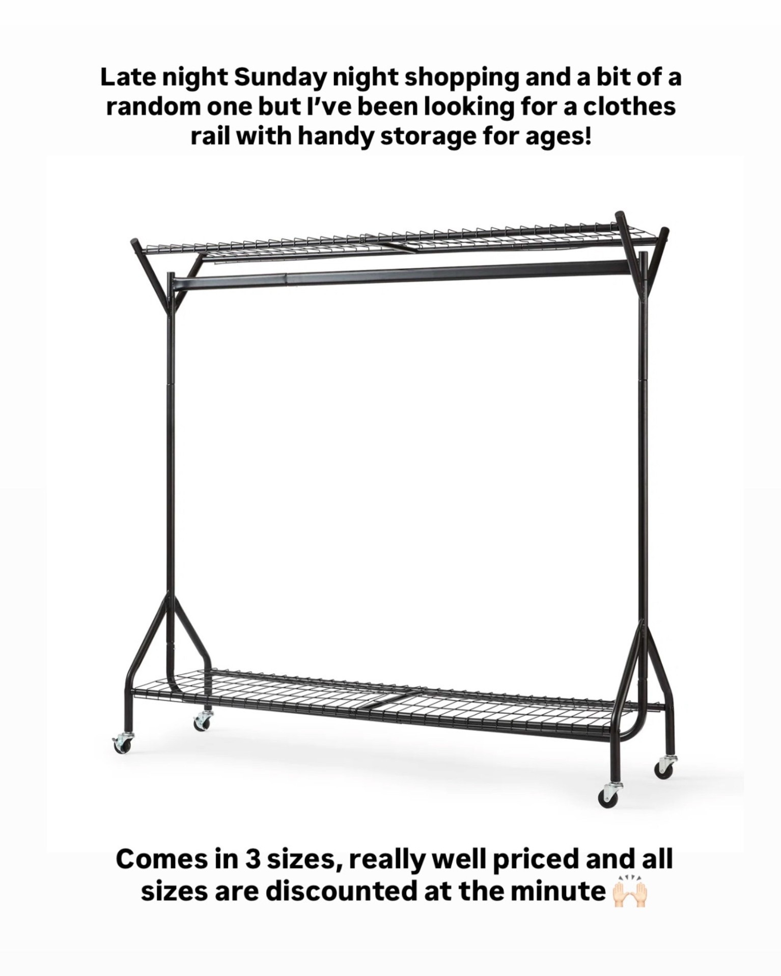 Handy clothes rail from Wayfair 
I love the fact it has a place for shoes and storage on top as well 





AD