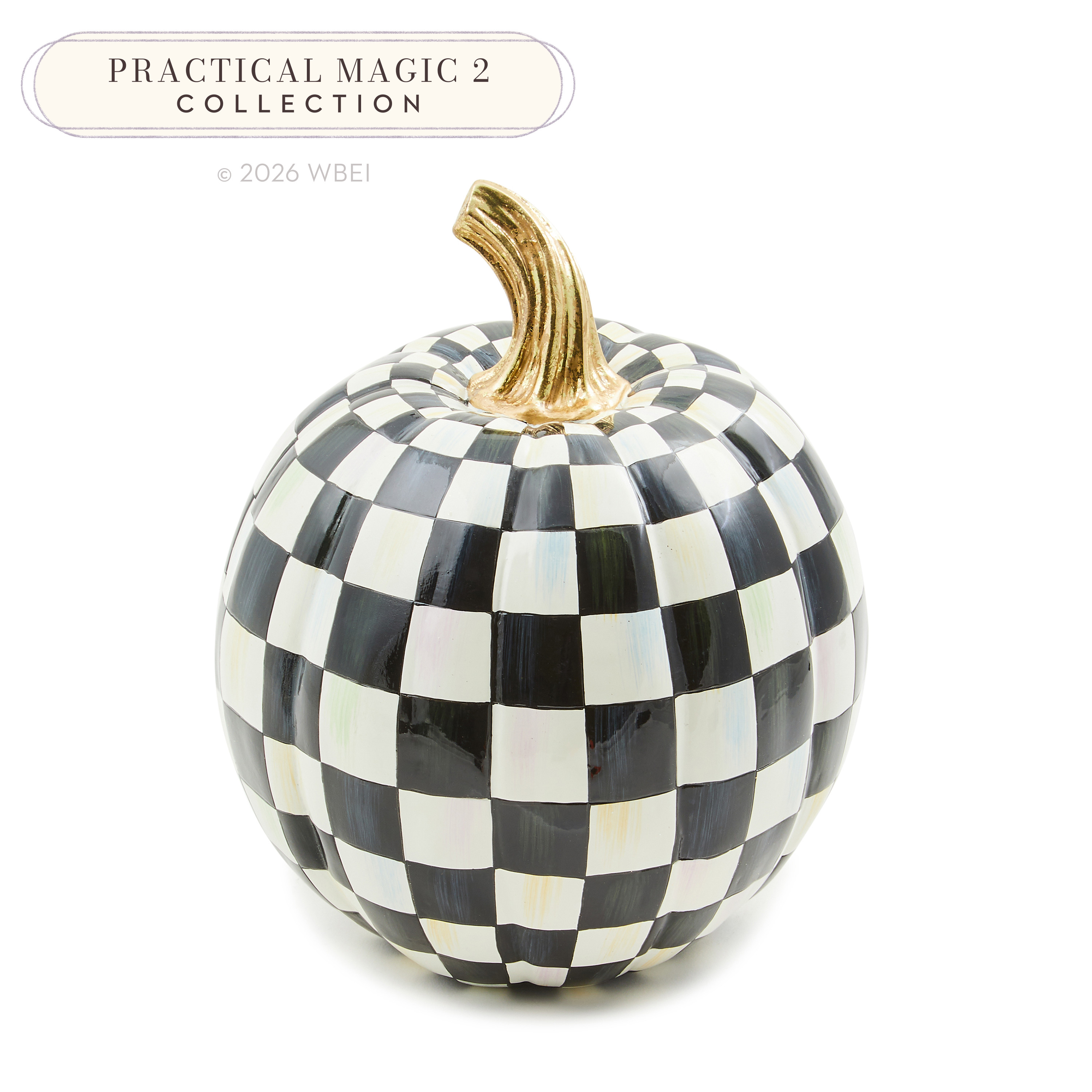 MacKenzie-Childs Courtly Check Glossy Small Pumpkin | MacKenzie-Childs