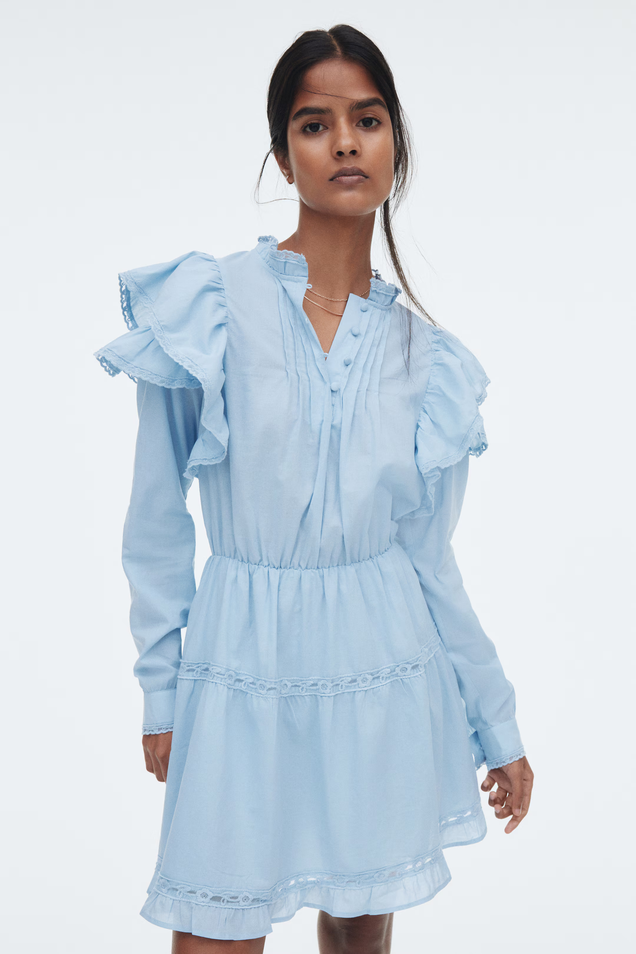 Ruffle-Trimmed Cotton Dress | H&M (US + CA)