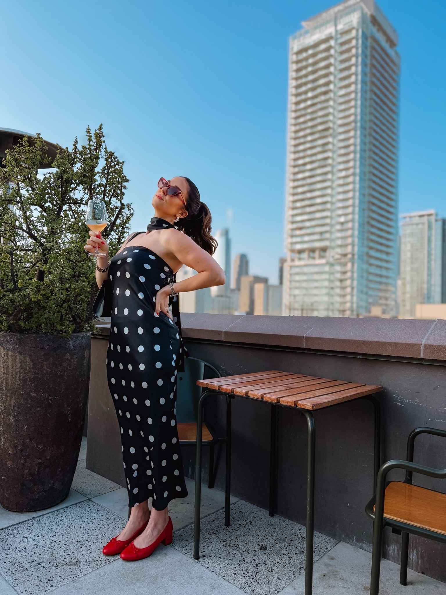 Wearing a black & white silk polka dot dress for a rooftop dinner in downtown LA 🍷✨
This is the perfect elevated summer outfit—lightweight, chic, and easy to dress up for date nights, events, or wine tastings. I paired it with minimal heels and classic accessories for a timeless, feminine look.

If you’re looking for a versatile silk dress, polka dot dress, or classic black and white outfit, this one is such a staple. It transitions perfectly from day to night and gives that effortless “put together” feel.

#LTKdayinmylife #LTKTravel #LTKWedding