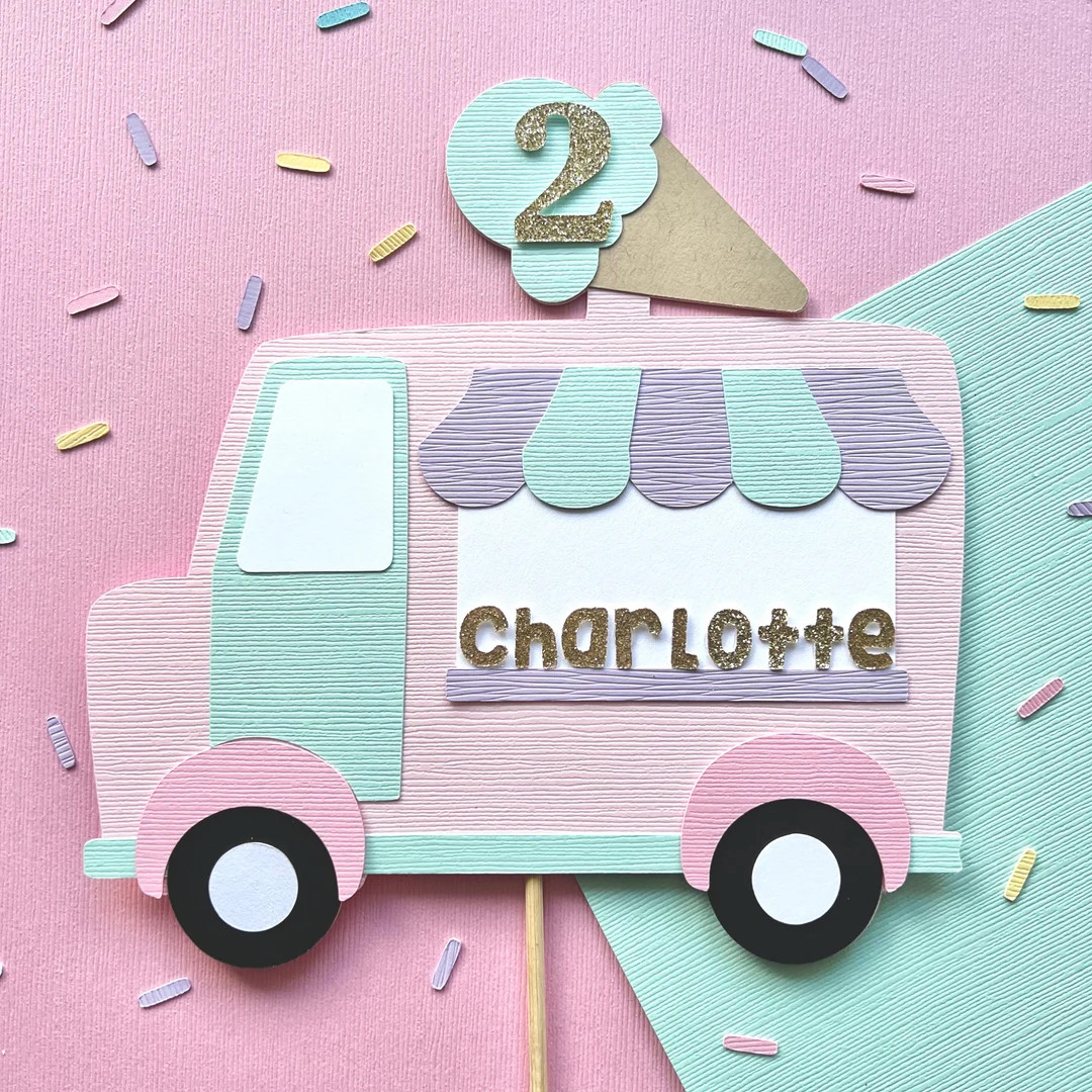 Ice Cream Cake Topper Ice Cream Social Party Decor Pool Party Decor Cake Smash First Birthday The... | Etsy (US)