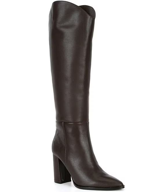 Steve Madden Bixby Leather Western Inspired Block Heel Tall Boots | Dillard's | Dillard's