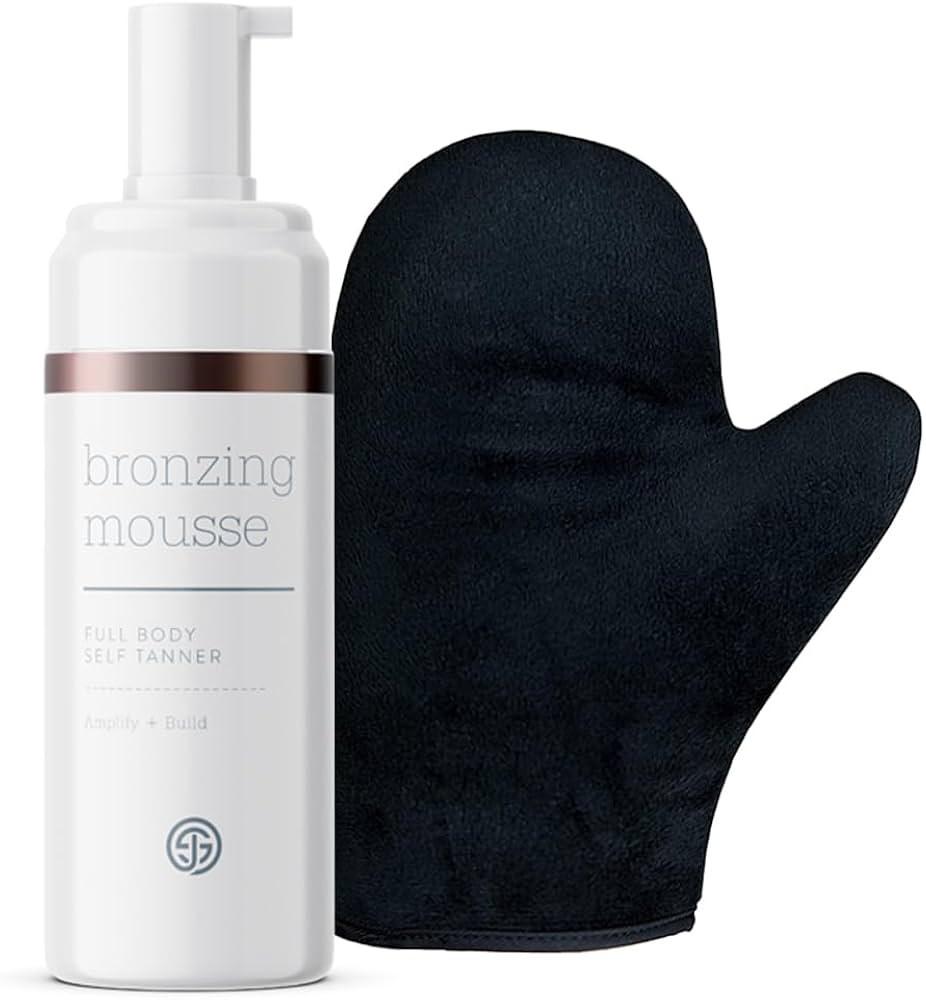 SJOLIE Self Tanner - Express Sunless Tanning Mousse + Mitt Applicator | Medium Dark Color, Streak... | Amazon (US)
