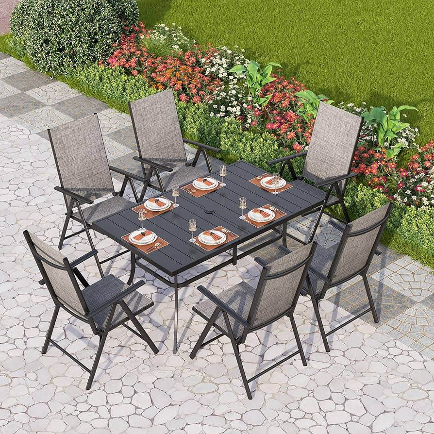 PHI VILLA Patio Dining Set with Outdoor Table and Chairs, Outdoor Dining Patio Furniture Table se... | Amazon (US)