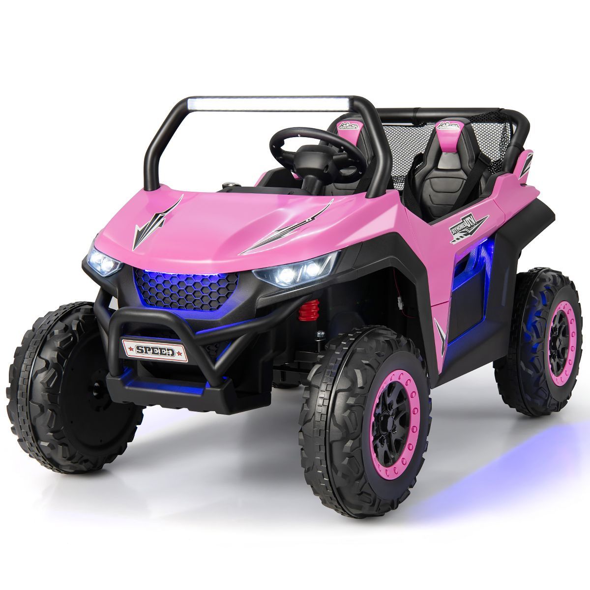 Costway 12V 2-Seater Kids Ride On UTV RC Electric Vehicle Suspension w/ Lights & Music | Target