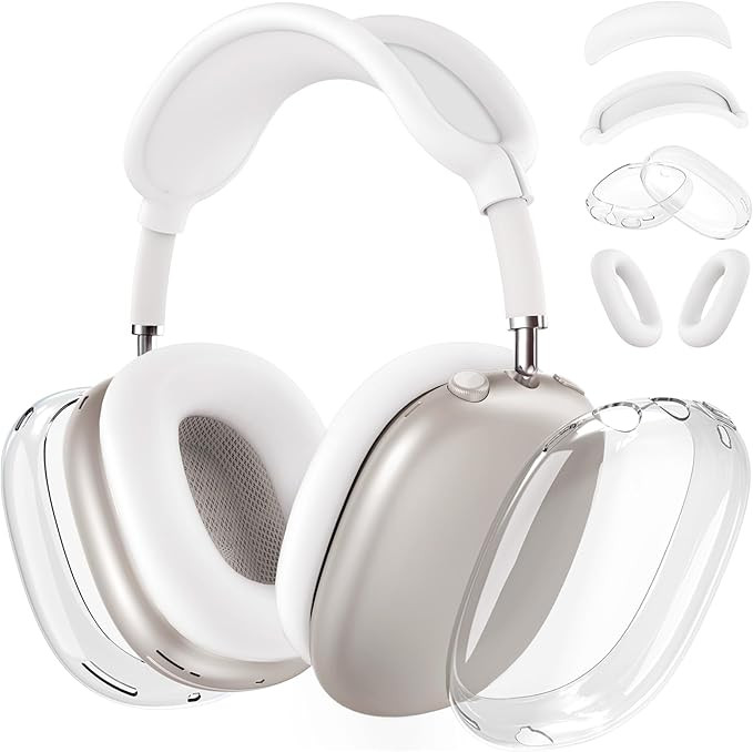 Silicone Case Cover for AirPods Max Headphones,Clear Soft TPU Ear Cups Cover/Ear Pad Case Cover/H... | Amazon (US)