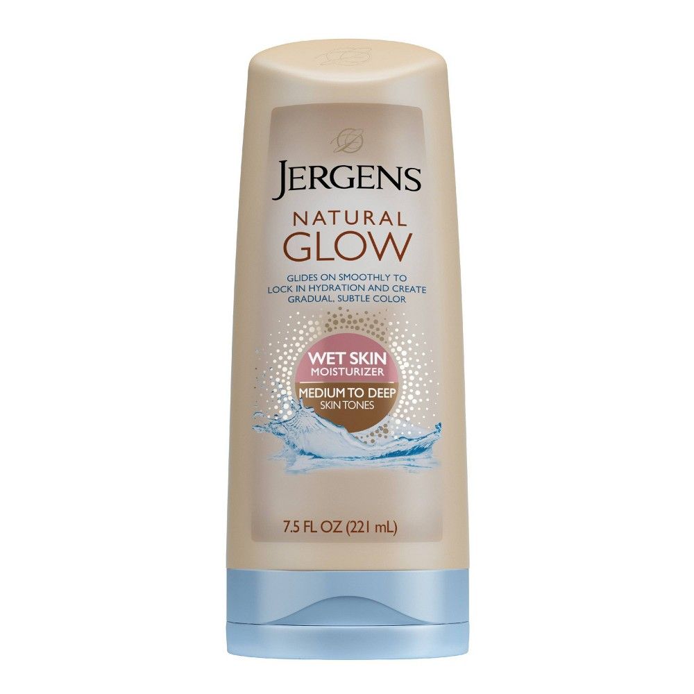 Jergens Natural Glow Wet Skin Moisturizer, In-Shower Self Tanner Body Lotion, Medium To Tan Tone - 7 | Target