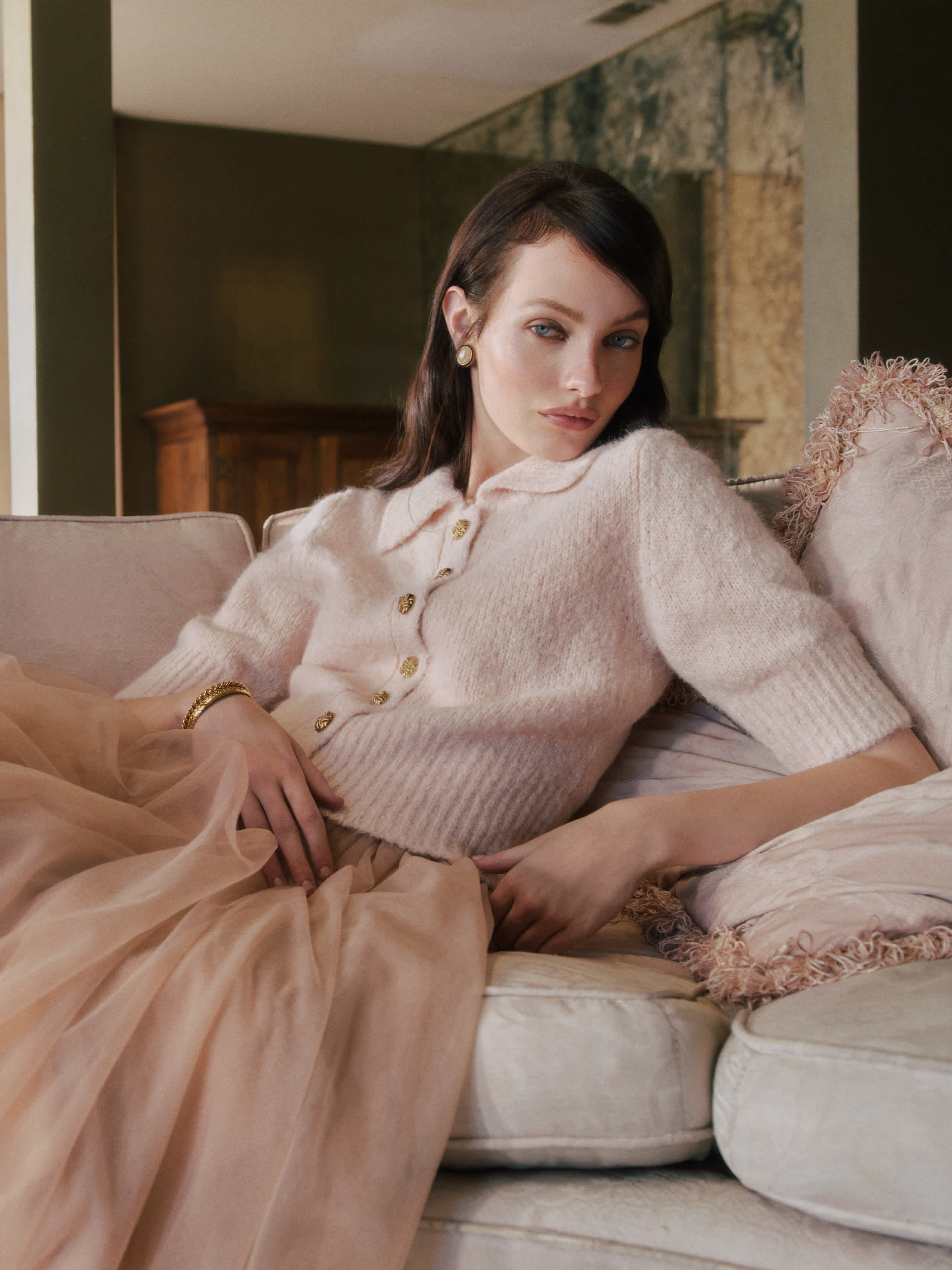 Daphne Collared Cardigan | Reformation (Global)