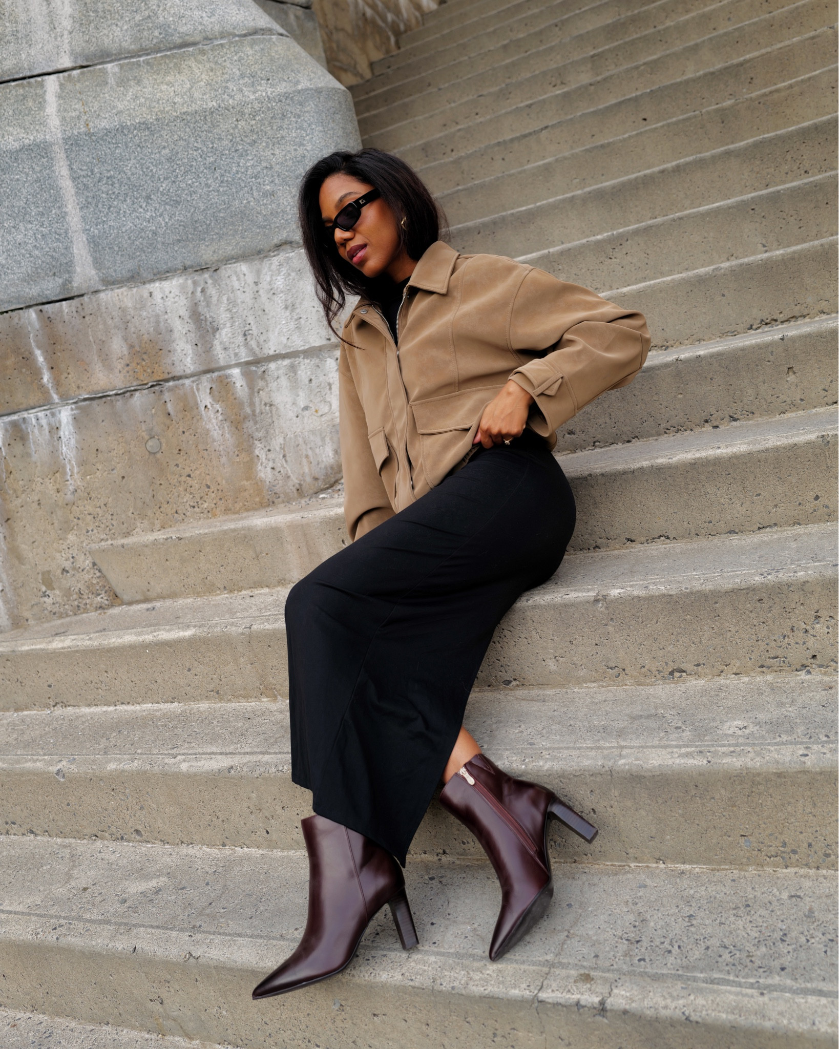 Jacket- size s/m

Fall boots | ankle boots | waterproof boots |fall outfit ideas | fall outfit inspo | artica boots | brown faux suede jacket | dynamite jacket | fitted black pull on maxi skirt | brown pointed toe block heeled leather boots | waterproof leather boots | fall style

#LTKStyleTip #LTKSeasonal #LTKShoeCrush