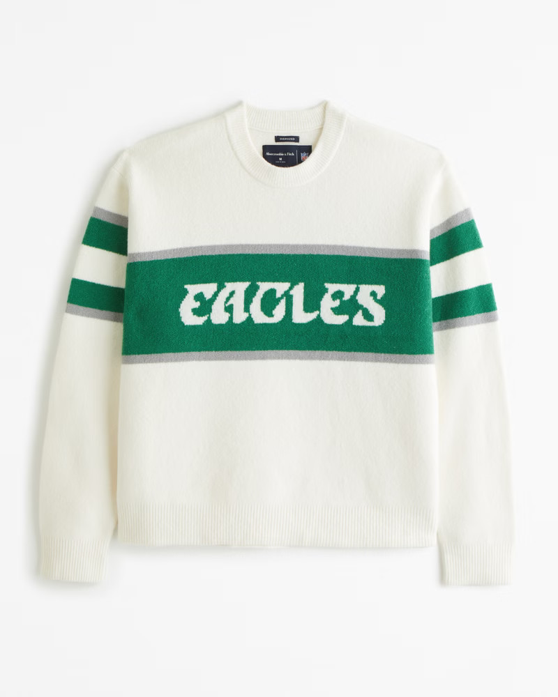 Abercrombie & Fitch Men's Philadelphia Eagles Crew Sweater in Green - Eagles - Size XXL TALL | Abercrombie & Fitch (US)
