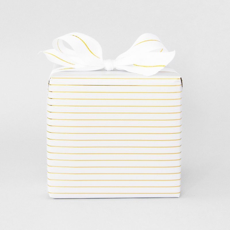 30 sq ft Gold Stripe Gift Wrap - Sugar Paper&#8482; + Target | Target