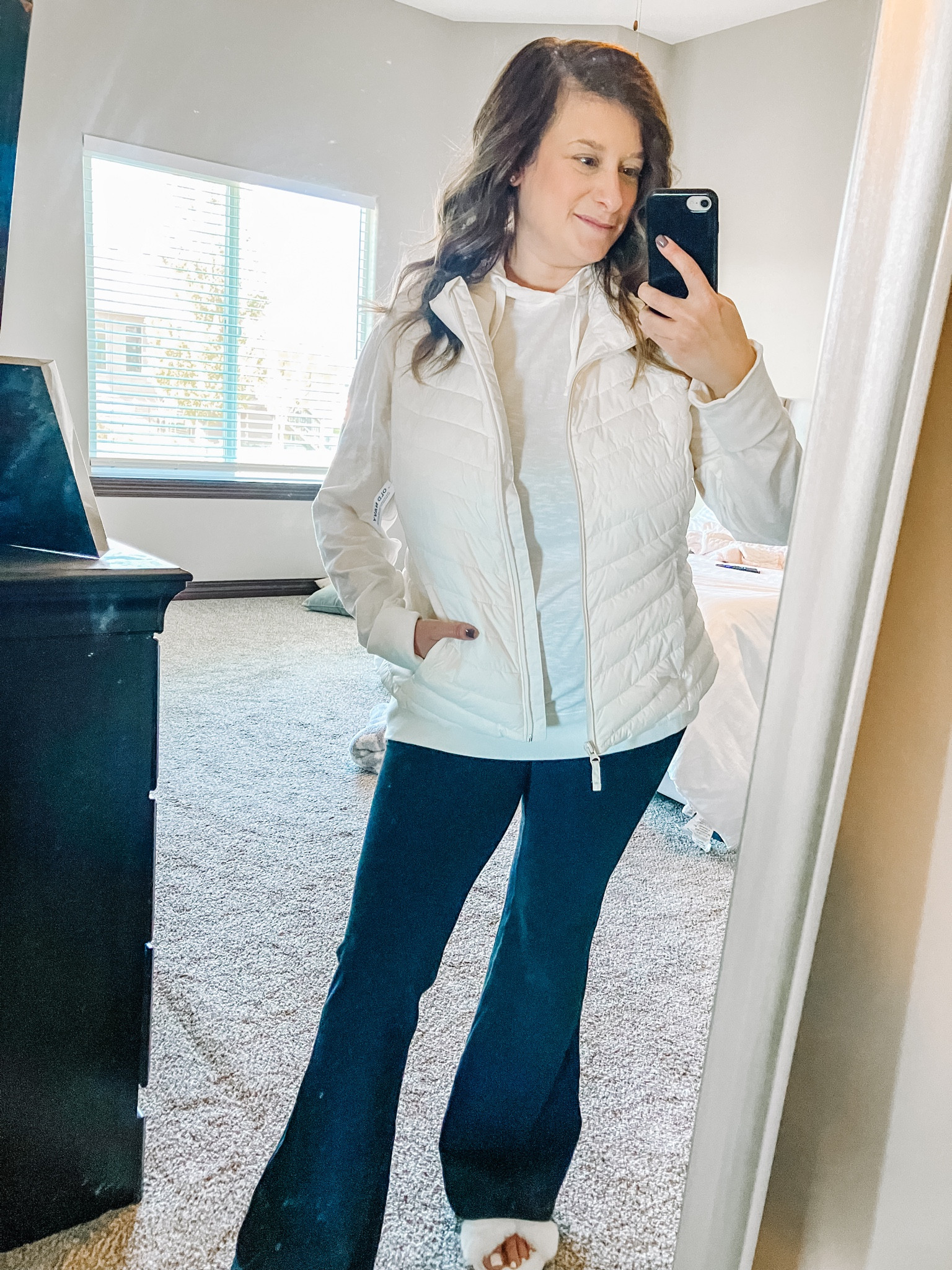 Size medium in hoodie
Size large petite in vest
Size medium petite in leggings 

Comfy, cozy, athleisure, white vest, flare leggings, lightweight hoodie, old navy, petite, full bust, midsize 

#LTKsalealert #LTKfindsunder50 #LTKmidsize